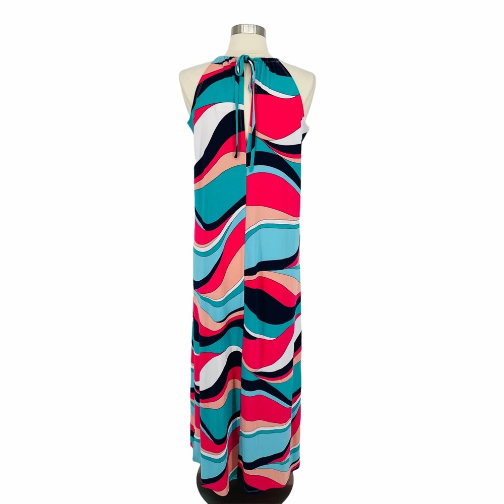 Trina Turk Milian Wave-Print Maxi Dress Size S K48 - Picture 2 of 8